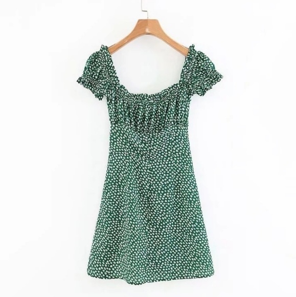 Green Ditsy Floral Summer Dress - Picture 6 of 8